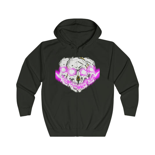 SLAPNDASHN "ELECTRIC SKULL" Unisex Full Zip Hoodie