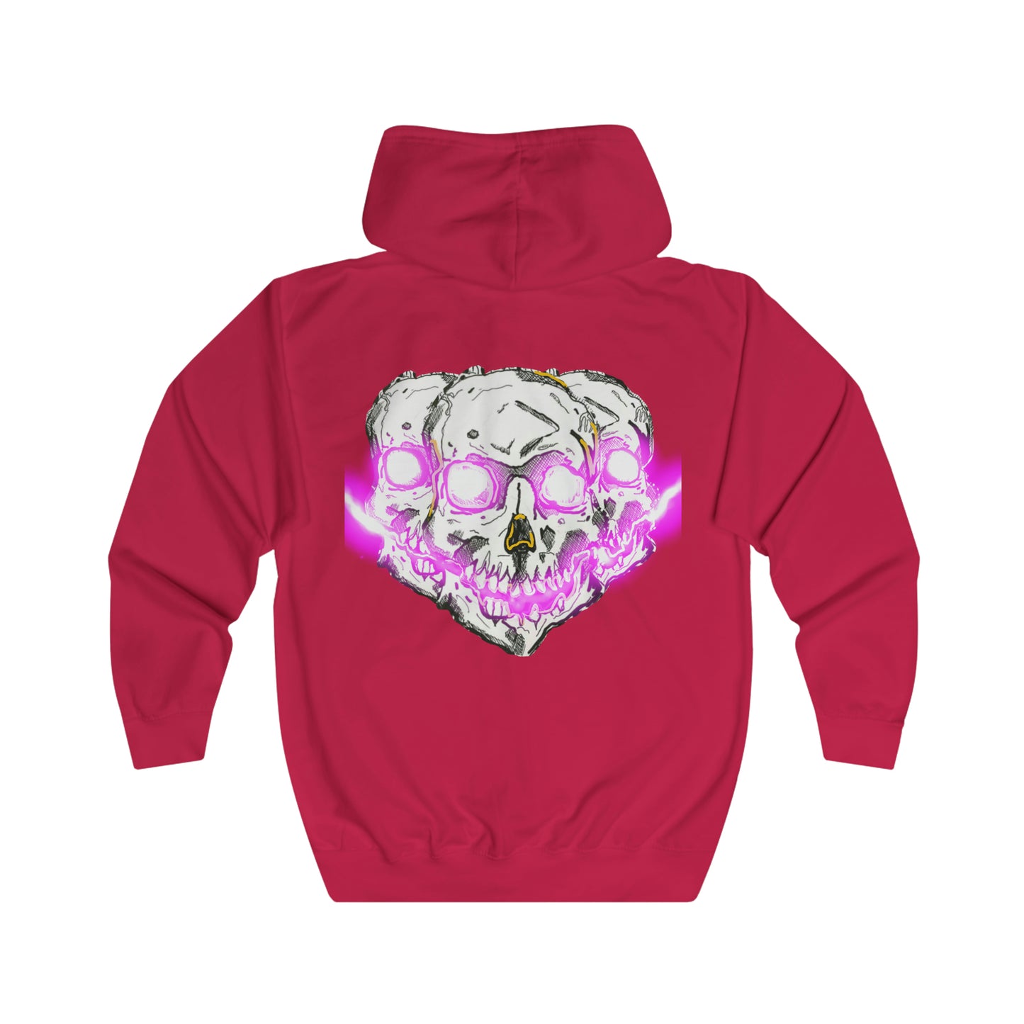 SLAPNDASHN "ELECTRIC SKULL" Unisex Full Zip Hoodie