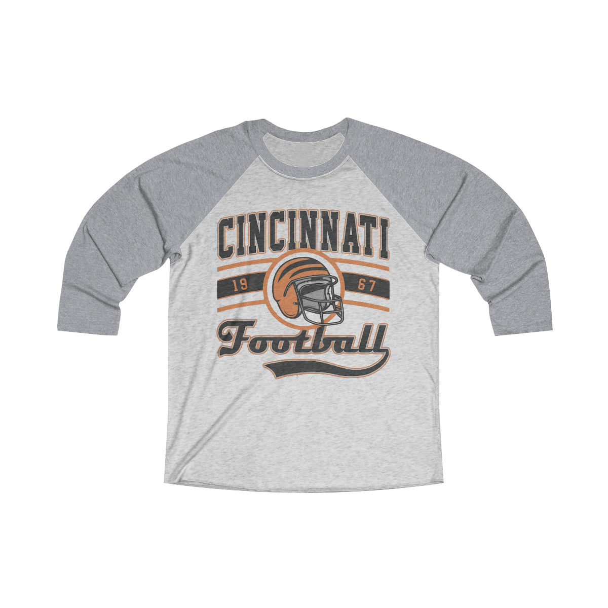 PACE: "CINCY FOOTBALL"/Unisex Tri-Blend 3\4 Raglan Tee