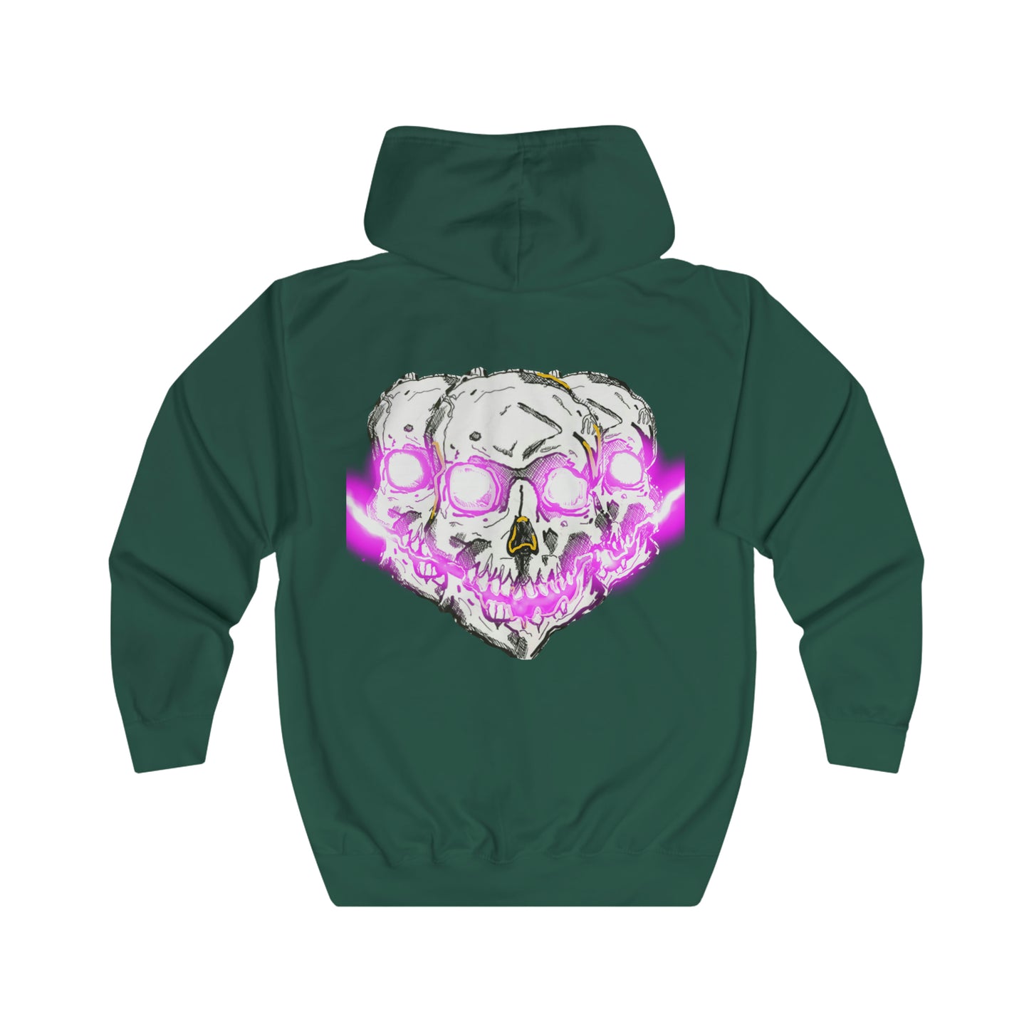 SLAPNDASHN "ELECTRIC SKULL" Unisex Full Zip Hoodie